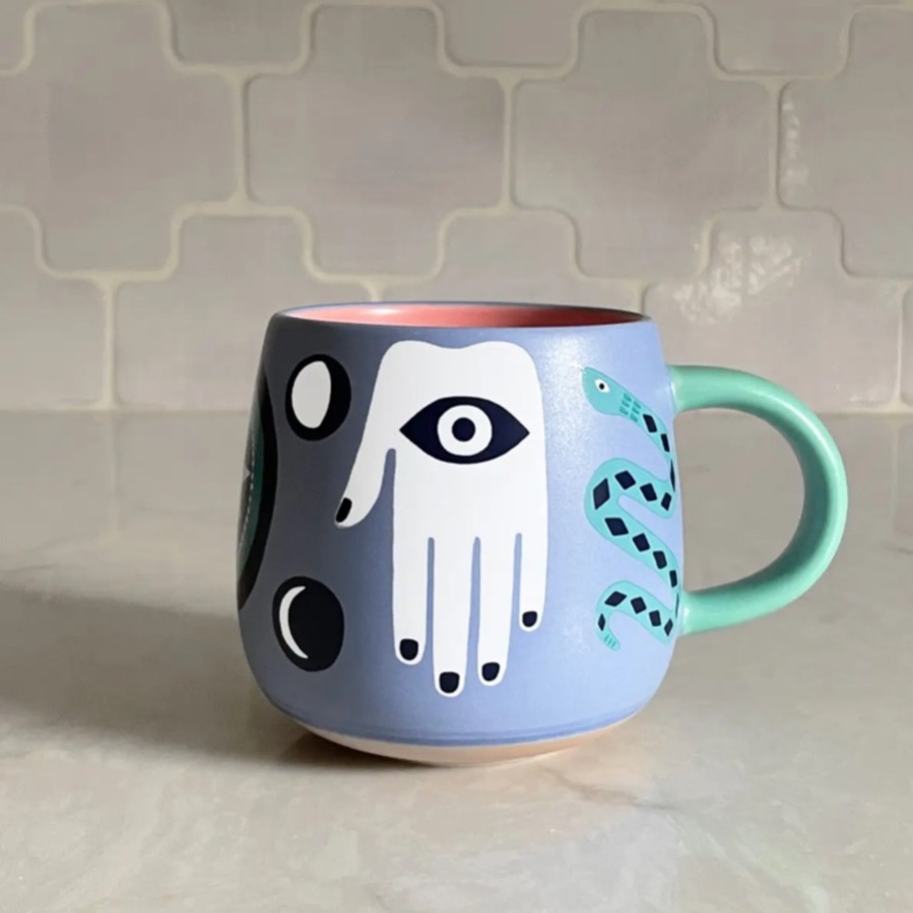 Idlewild Ceramic Mug hamsa design